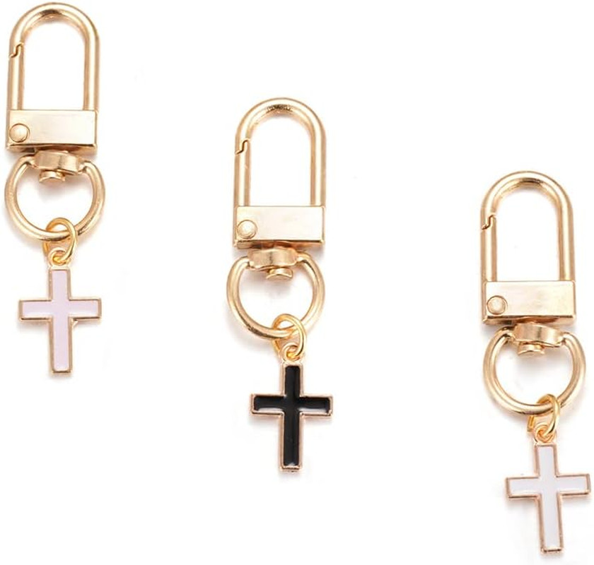Elegant Cross Keychain Set for Women - 3 Colors for Handbags and Accessories