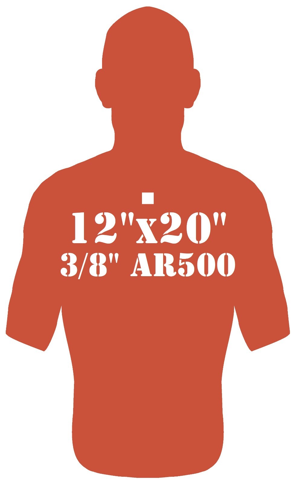 3/8" AR500 Combatant Silhouette 12" x 20" Steel Shooting Range Gong Metal Target