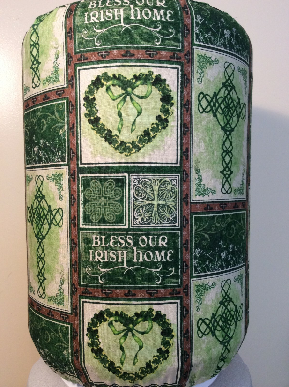BLESS OUR IRISH HOME 5 GALLON WATER COOLER BOTTLE COVER KITCHEN DECORATION