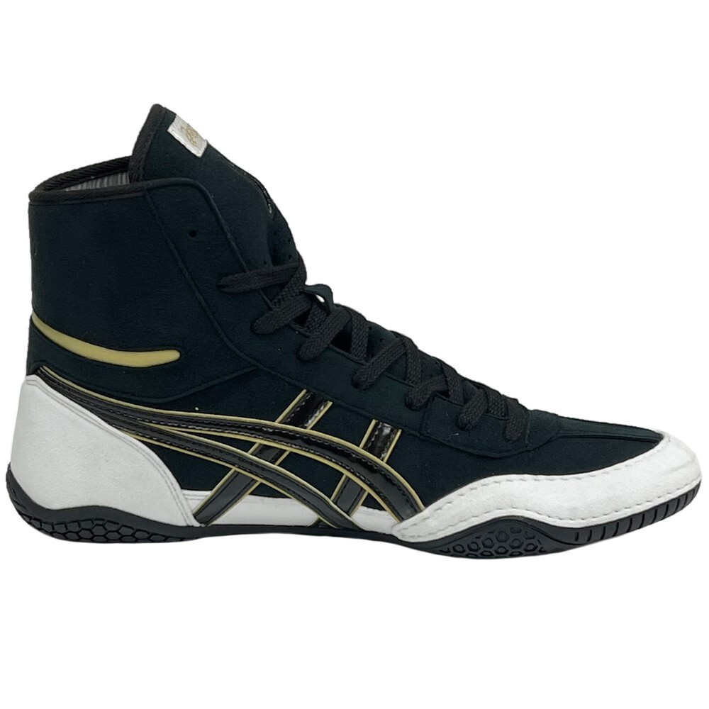 asics Boxing Wrestling Shoes Black White Gold 1083A001 NEW EX-EO TWR900