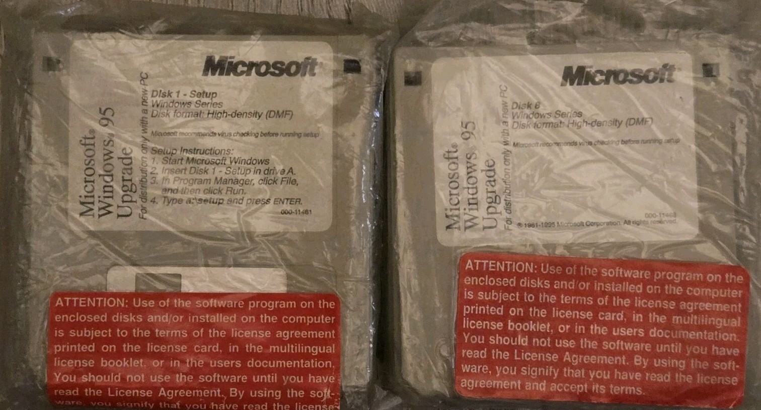 Microsoft Windows 95 Upgrade With 13 Floppy Disks New Sealed