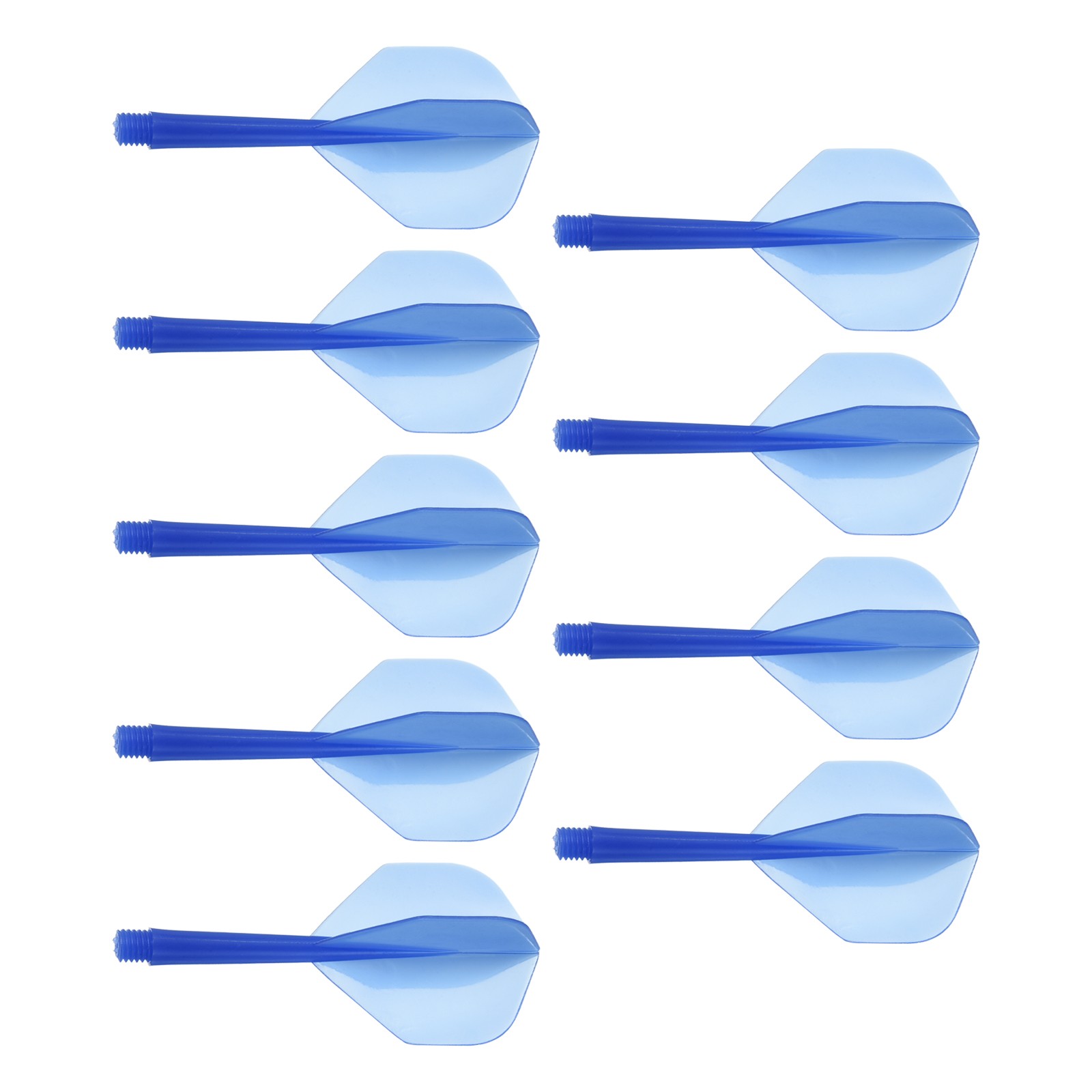 9Pcs Integrated Dart Shaft Flights,Durable Darts Flights Set(Transparent Blue
