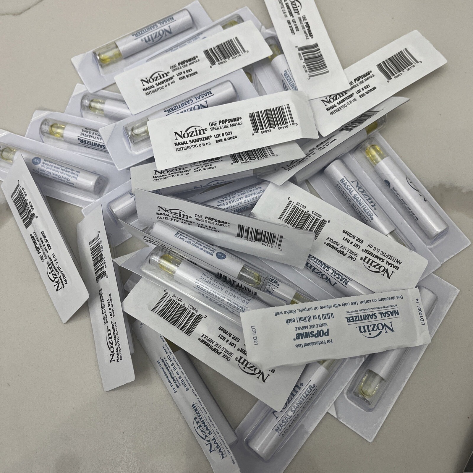 70 Count-Nozin Nasal Sanitizer antiseptic - Popswab ampules.