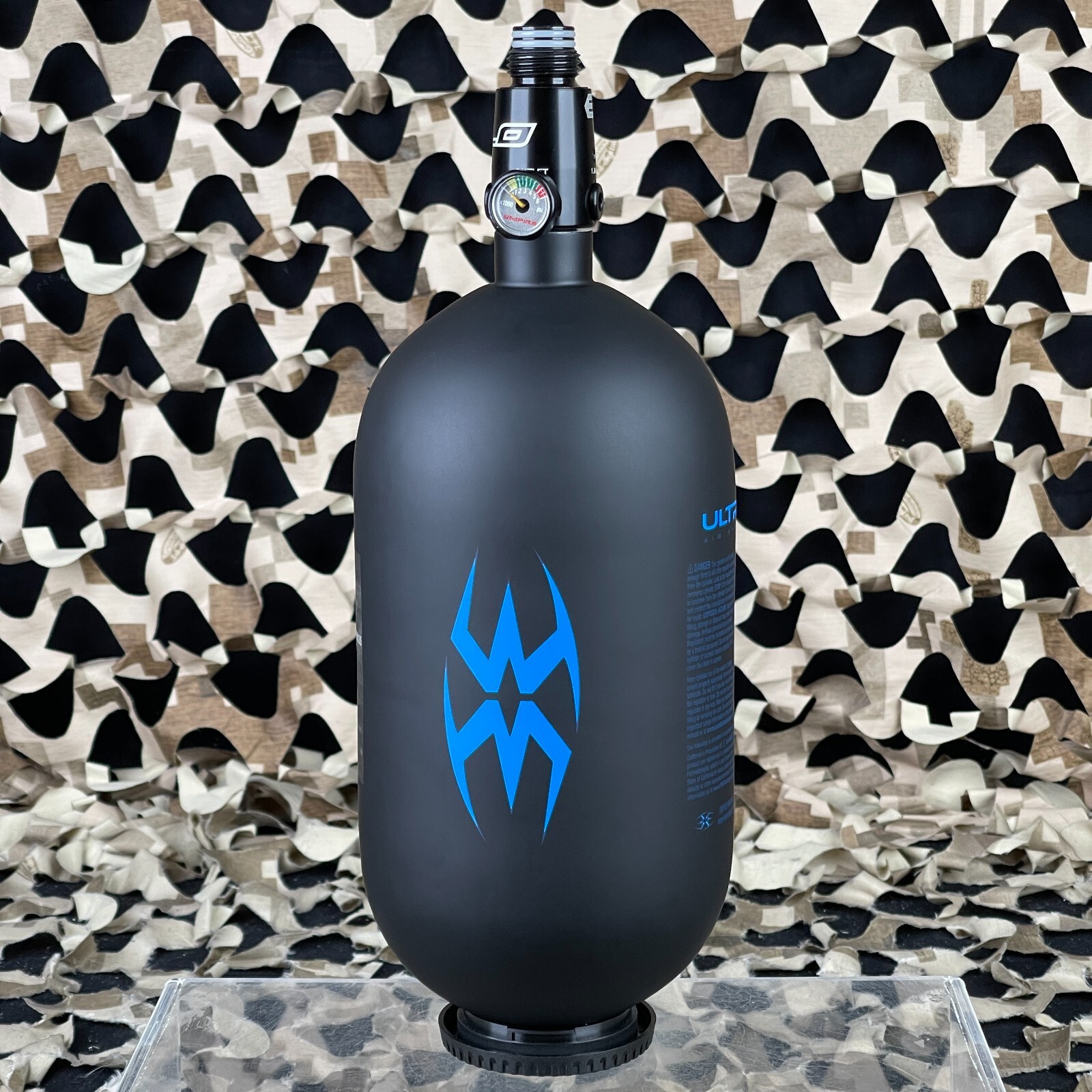NEW Empire Ultra Carbon Fiber Air Tank w/ FLO Regulator - Black/Blue - 80/4500