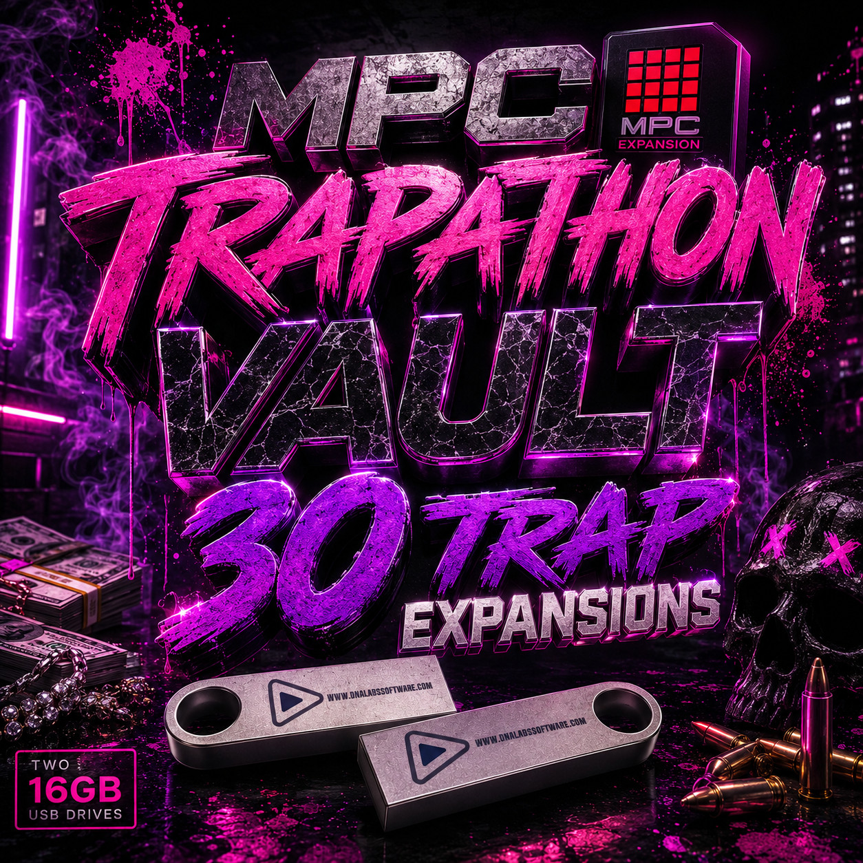 MPC TRAPATHON Vault 30 Trap Expansions + 2x 16GB Physical USB Drives DNA Labs
