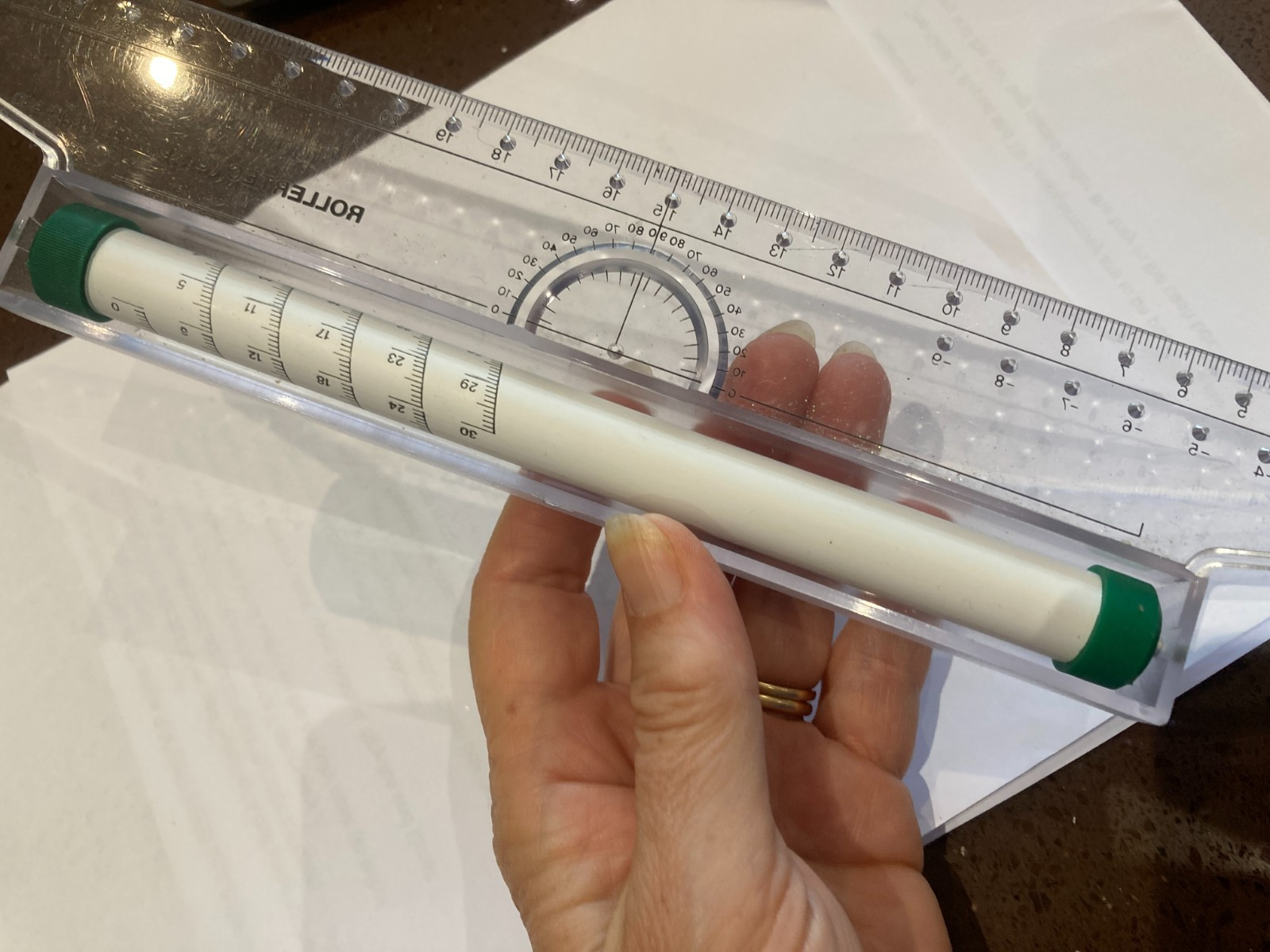 Vintage Rollertec Amazing Rolling Ruler Geometry Tech Drawing & Navigation 30cm
