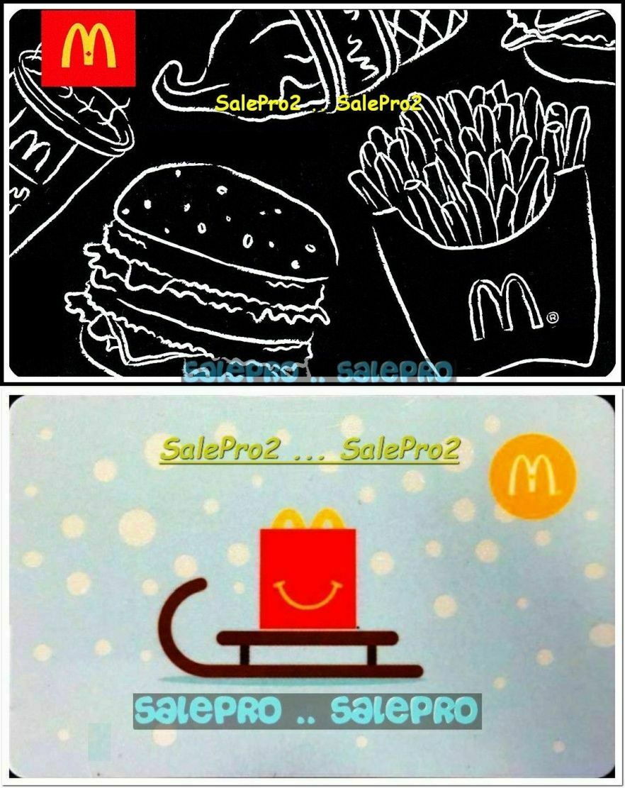 2x McDONALD'S CANADA KID'S FOOD ON SLED HOCKEY BURGER COLLECTIBLE GIFT CARD LOT