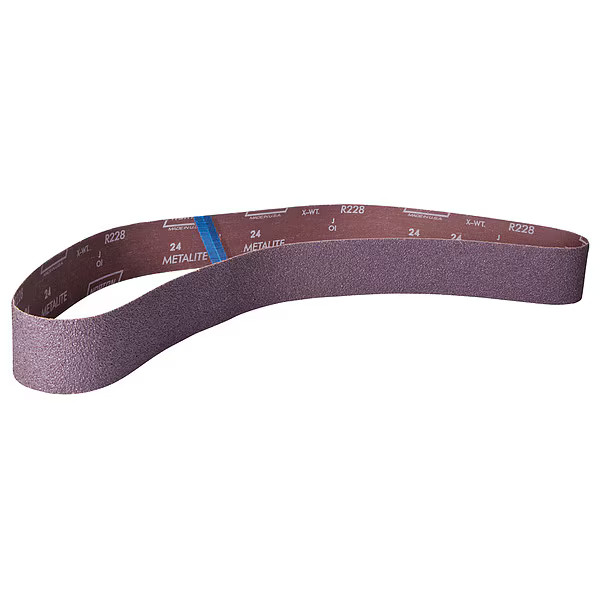 Sanding Belt, 4 in W, 54 in L, Coated, Aluminum Oxide, 100 Grit, Medium, R228