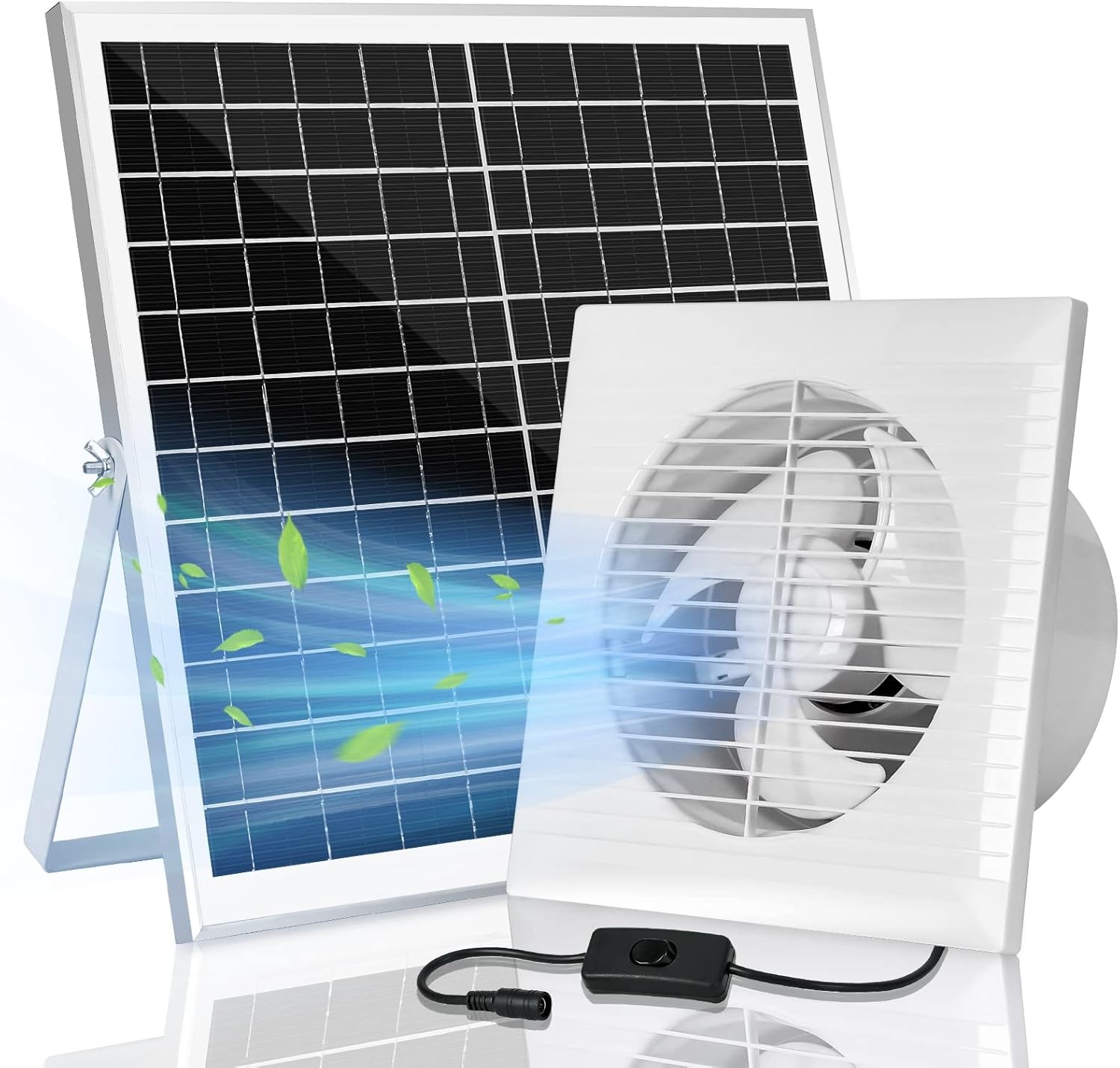 blessny 25W Solar Powered 8 Inch Exhaust Fan