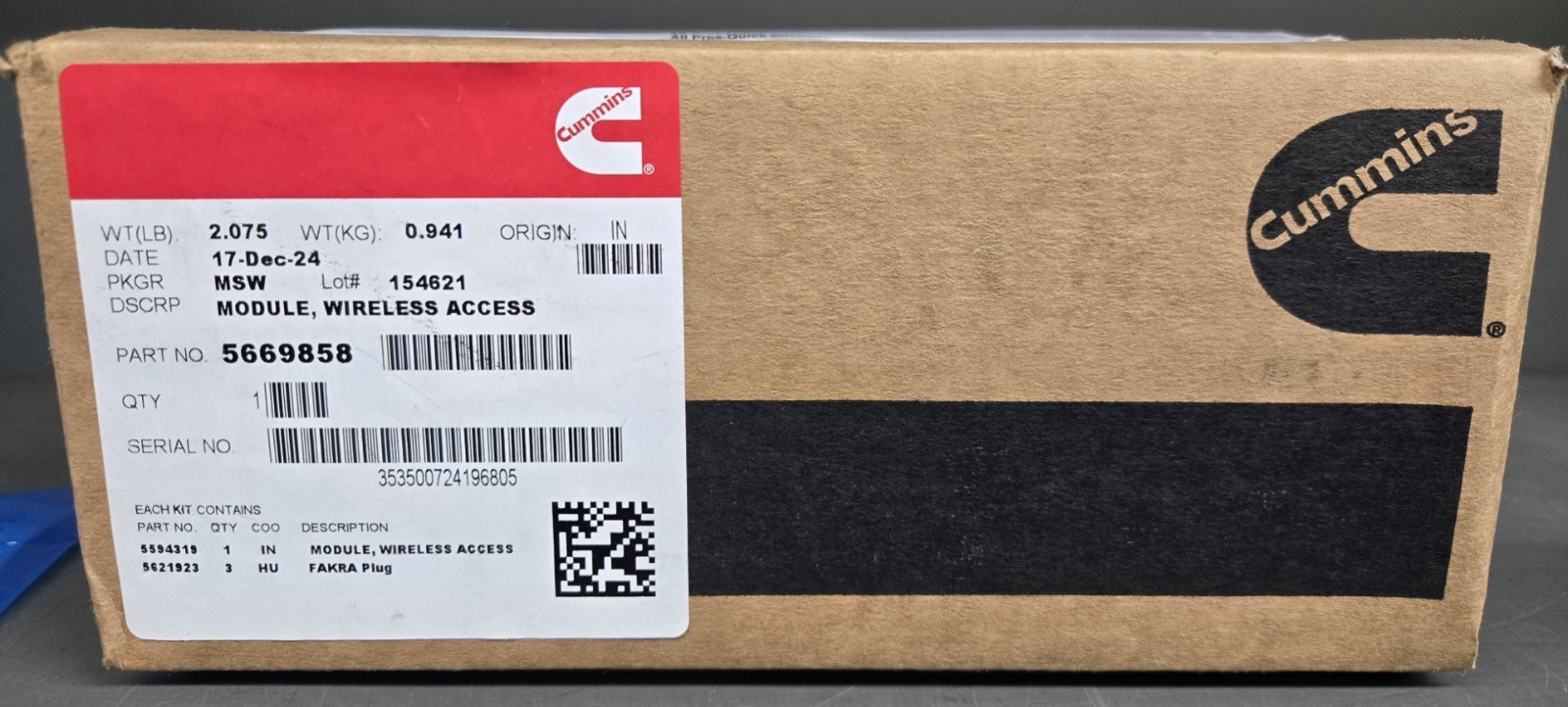 GENUINE NEW OEM CUMMINS WIRELESS ACCESS MODULE 5669858