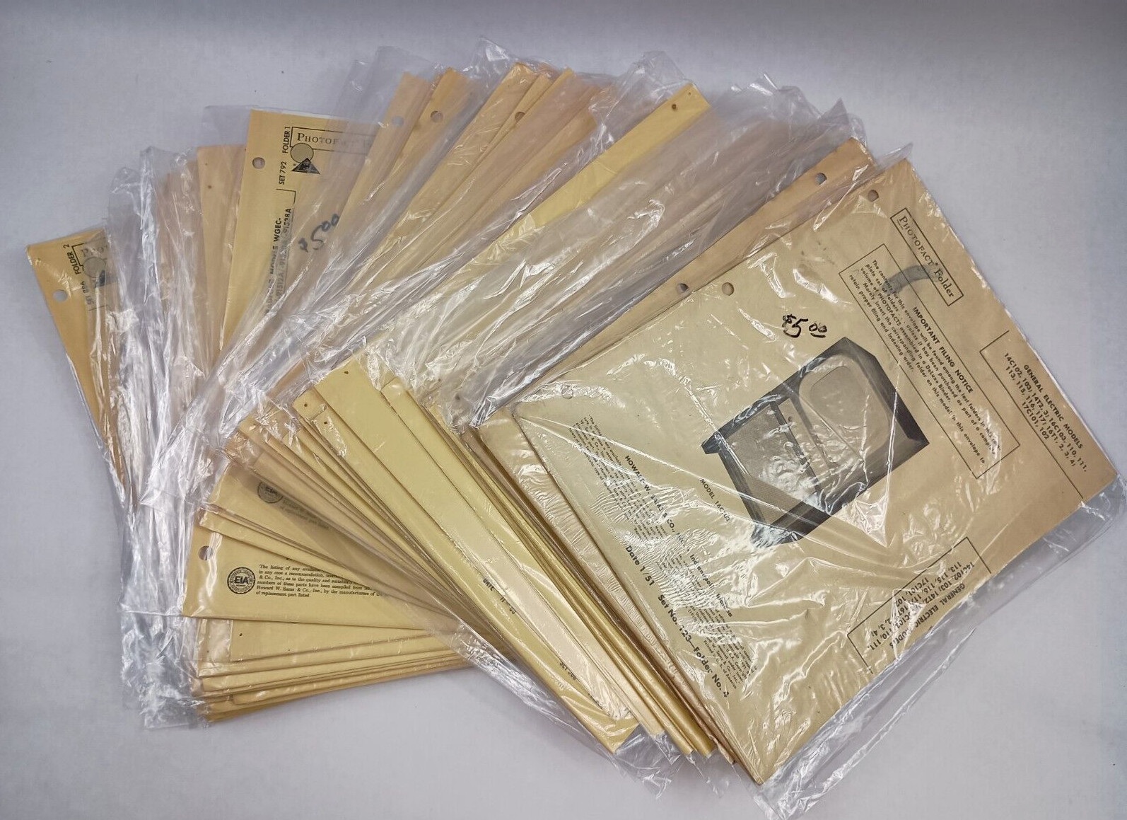 Sams Photofact Folder 44 Piece LOT of all 1950s-1960s TVs Televisions