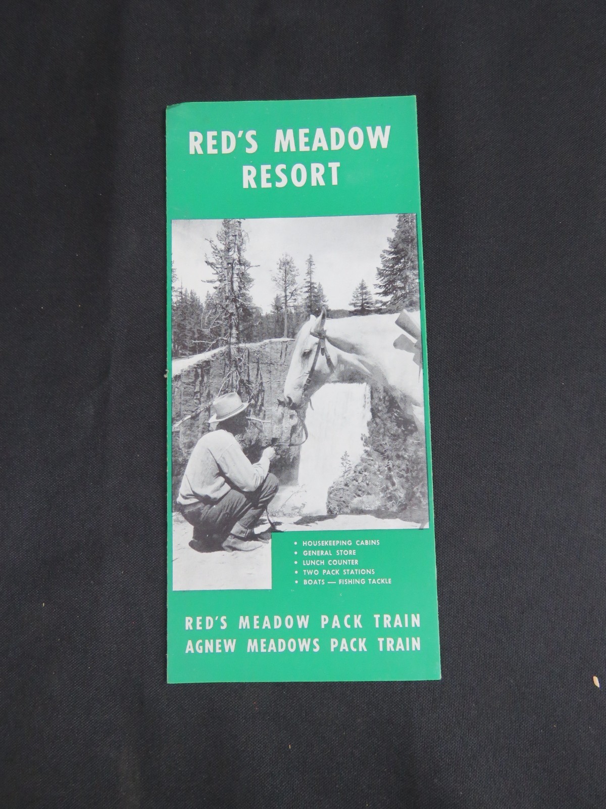 VINTAGE 1956 RED'S MEADOW MULE PACK STATION MAMMOTH LAKES CA Brochure