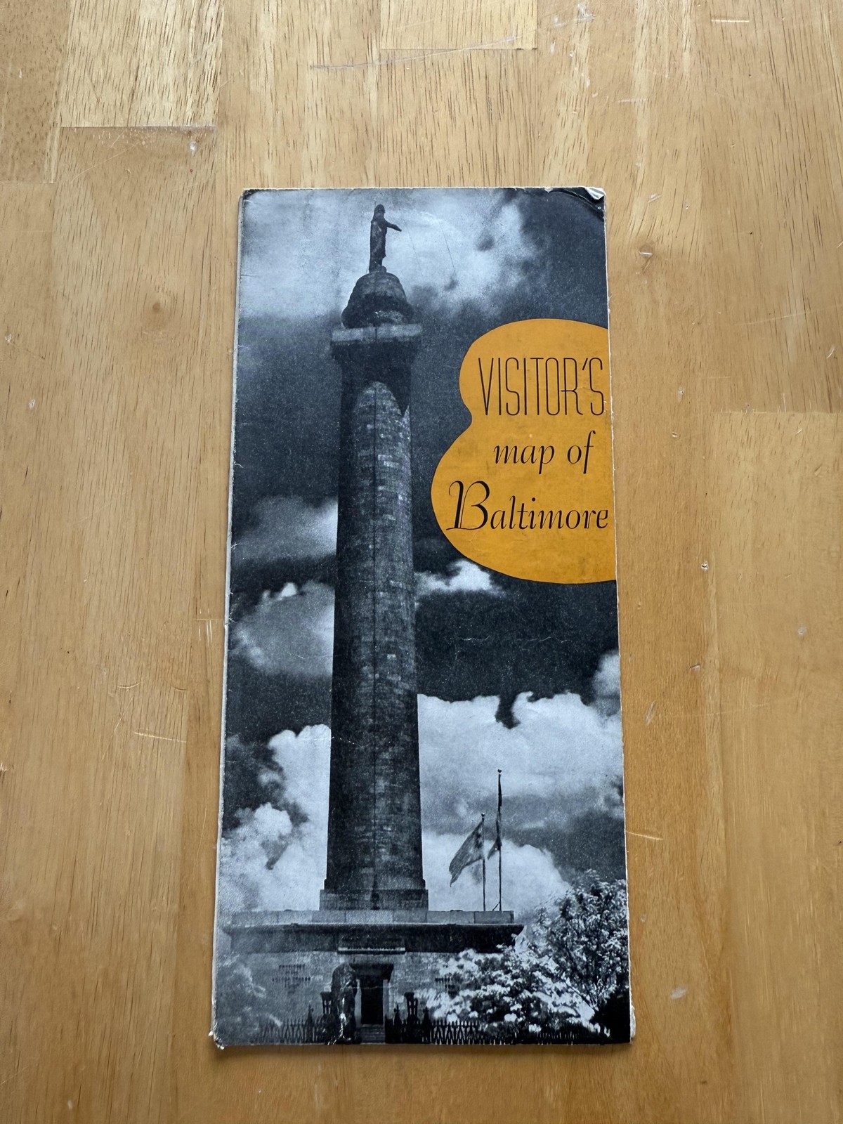 Vintage Visitor's Map Of Baltimore Maryland Fold-Out City Tour Guide Brochure