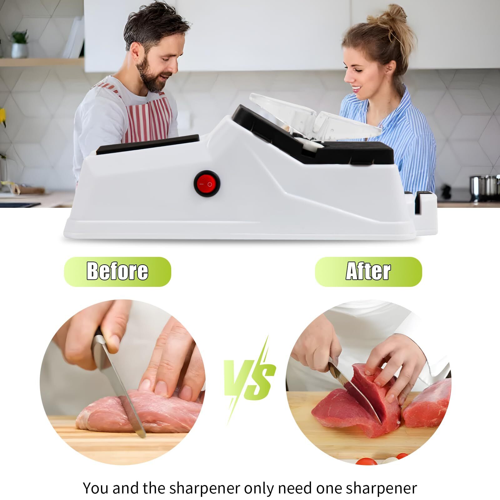 Electric Knife Sharpener,Professional Knife Sharpener Tool for Home,(USB) Dou...
