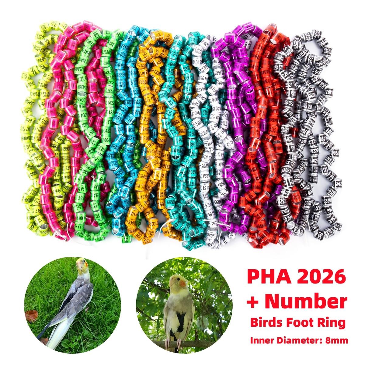 2026 Multicolor 60pcs*8mm Bird Foot Ring for Racing Pigeon Rings Leg Bands Arpu
