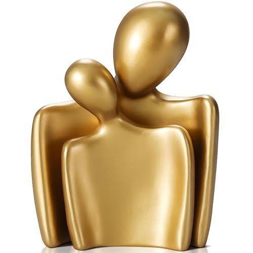 Love Couple Statue-8 Inch, Suitable for Home Modern Art Decor Sculpture Gold