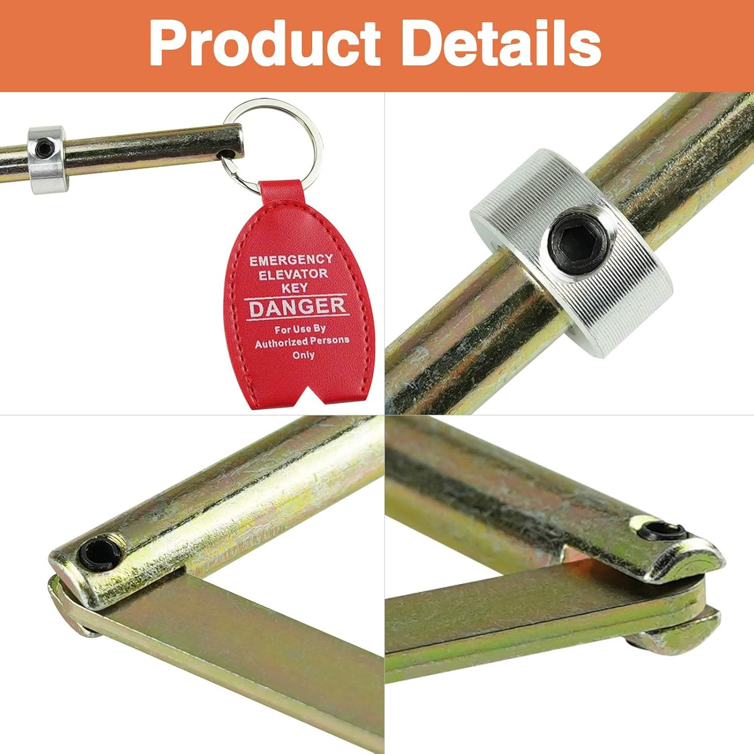 Universal Elevator Drop Key Set with Large Tag Ring - 2-Pack