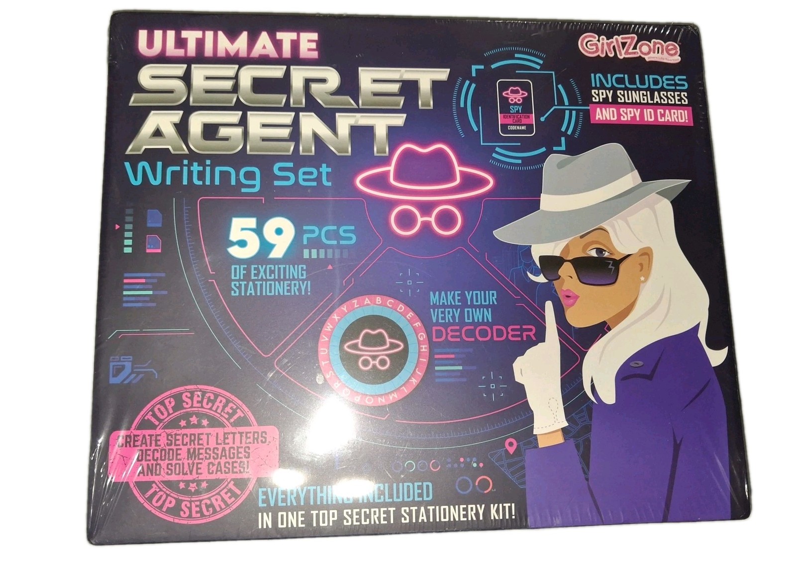 GirlZone Ultimate Secret Agent Writing Set, Exciting Spy Kit and Fun Statione...