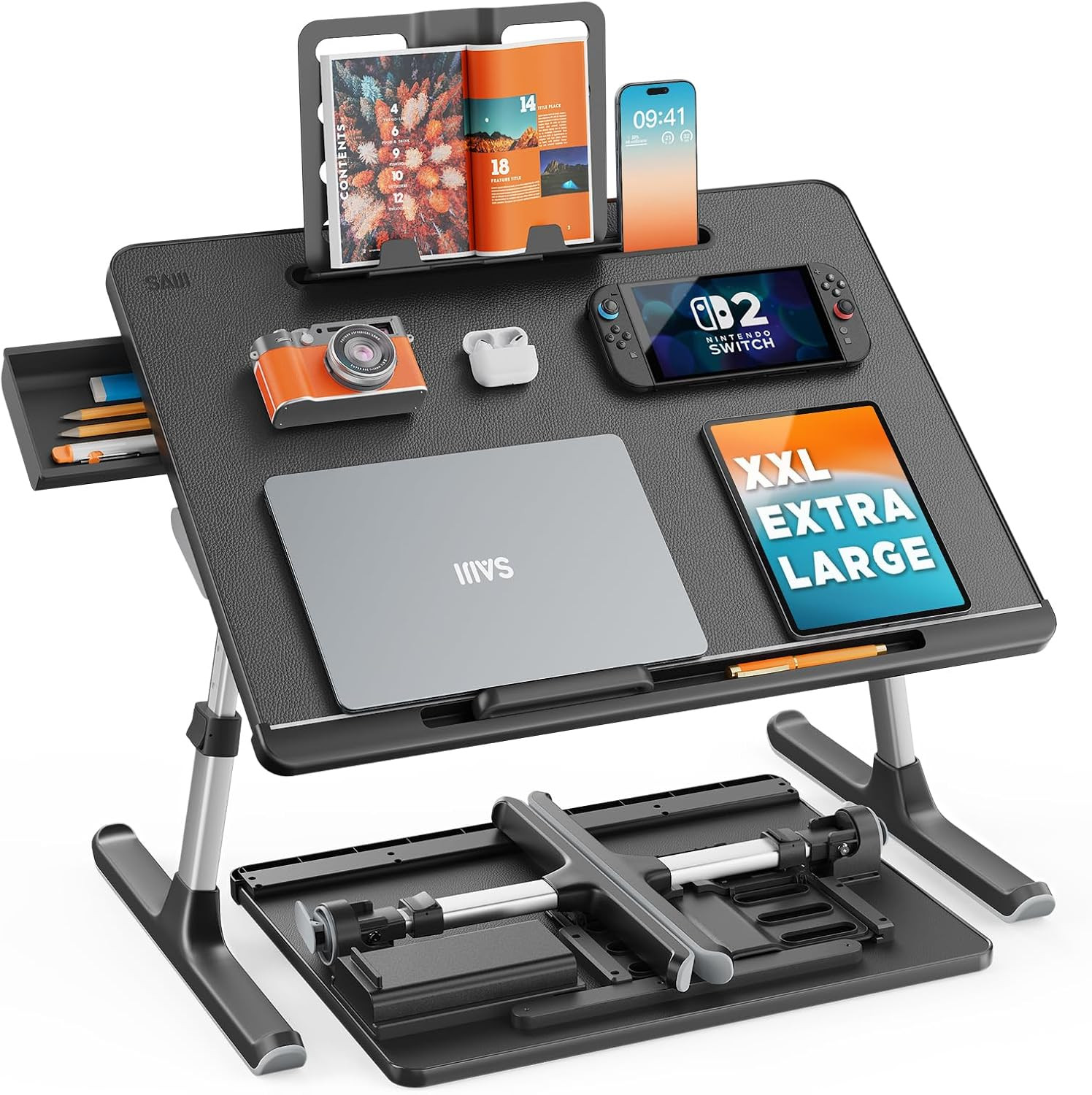 Laptop Bed Tray Desk,  X-Large Adjustable Laptop Table, Foldable Laptop Desk wit