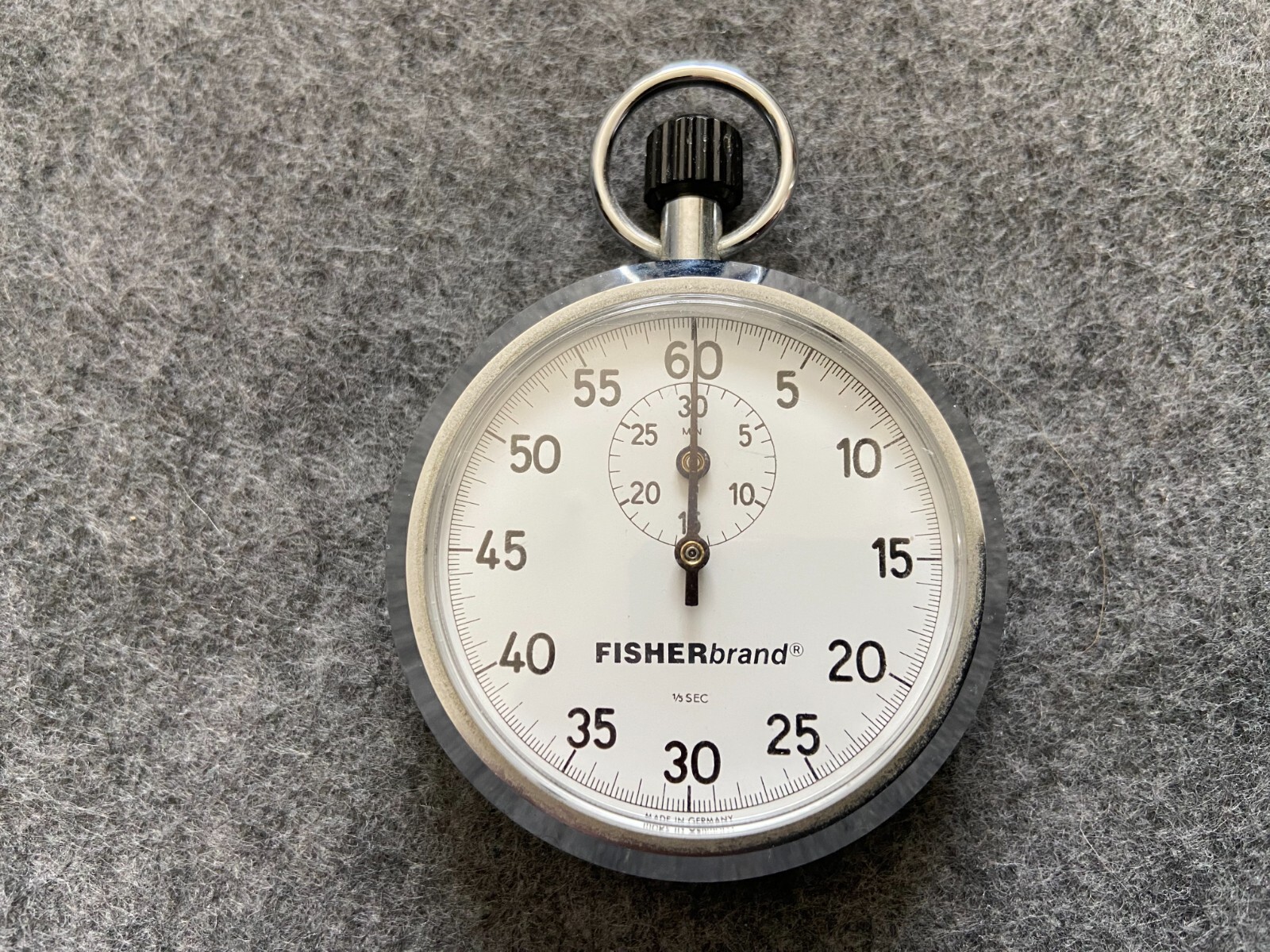 Made in Germany Fisher Brand Mechanical Wind Up Vintage Stopwatch