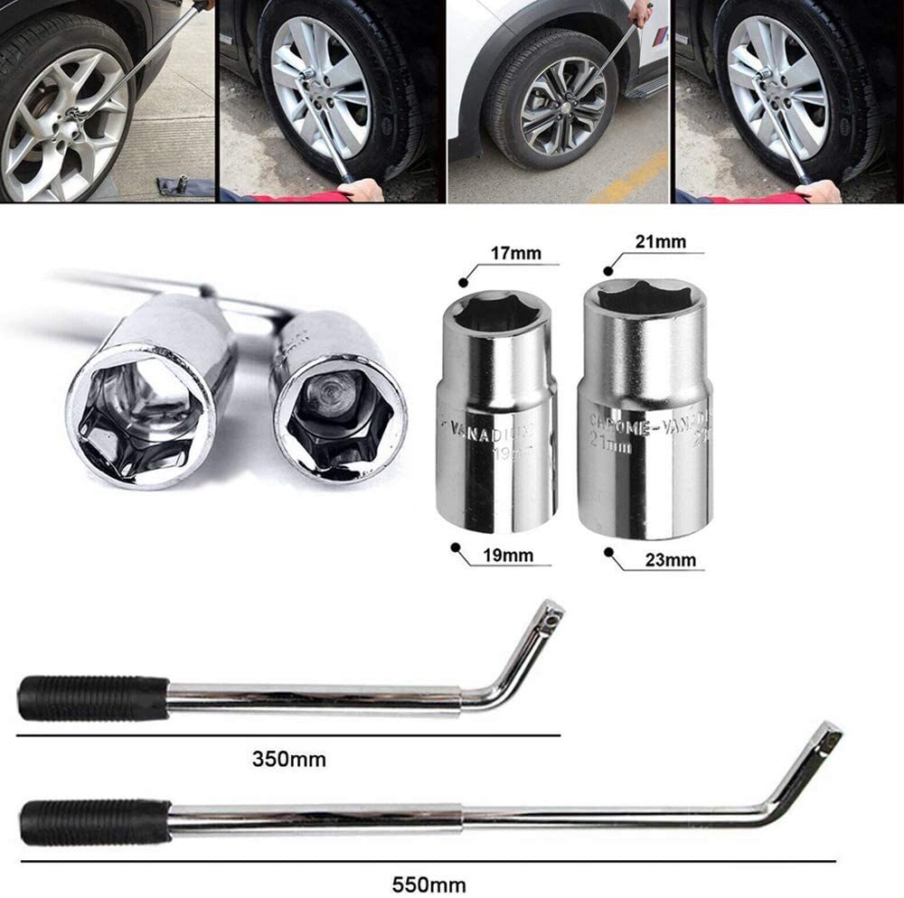 17/19mm 21/23mm Telescoping Tire Lug Nut Wheel Wrench 4 Way Universal Nut Socket