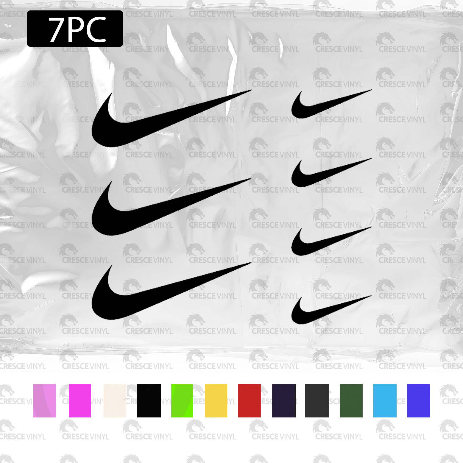 7pcs any color NIKE Ready to Apply DIY Made to Order Iron On Custom 1" & 0.5"