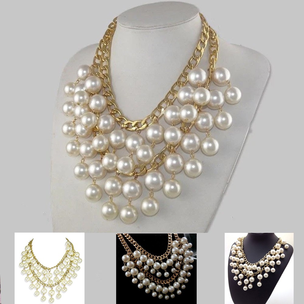 Caroline Cosplay Pearl Necklace Gold Chain Valentine's Day Pendant Accessories