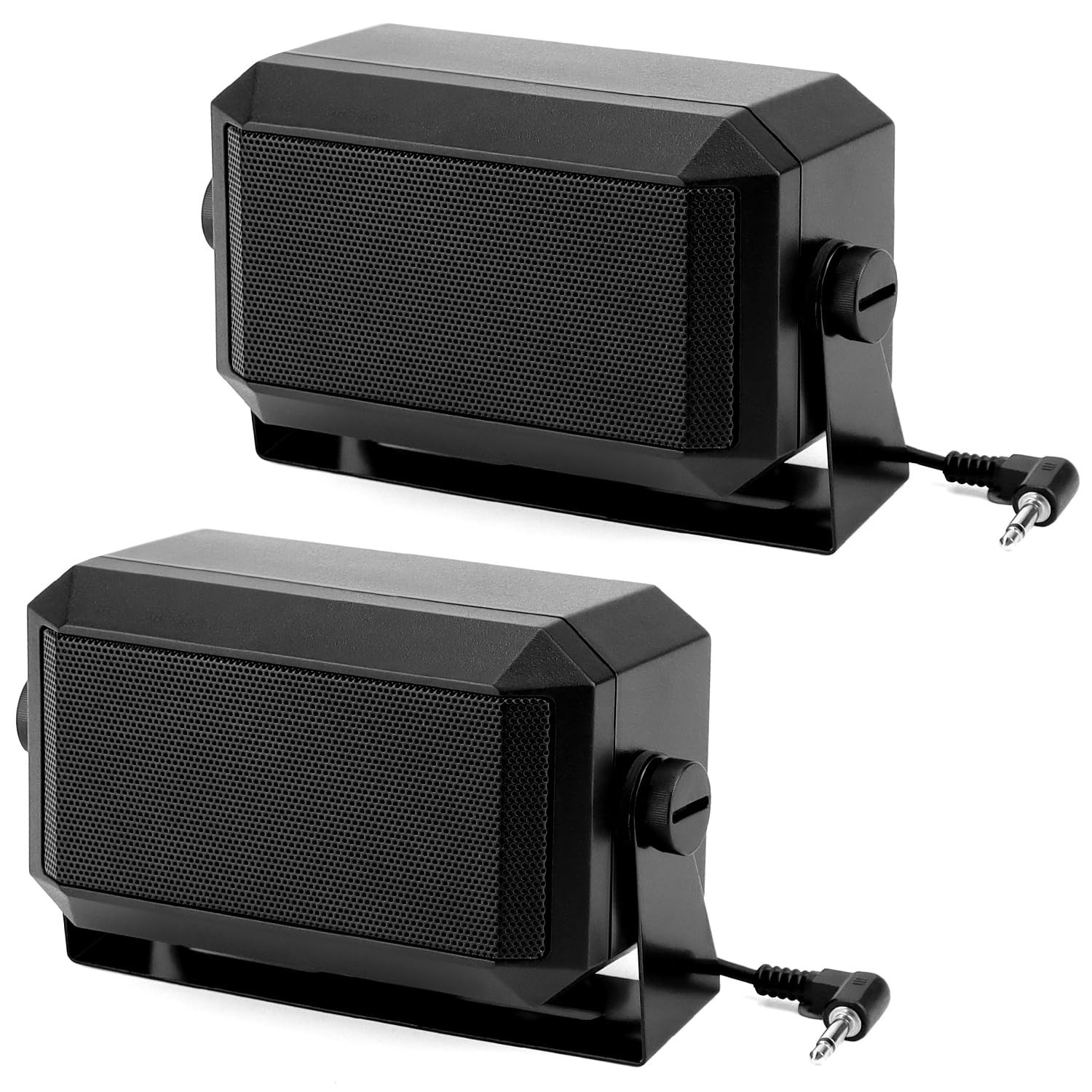 5W External Communications Speaker 2 Pack - 8 Ohm, 3.5mm Plug for Ham Radio, CB,