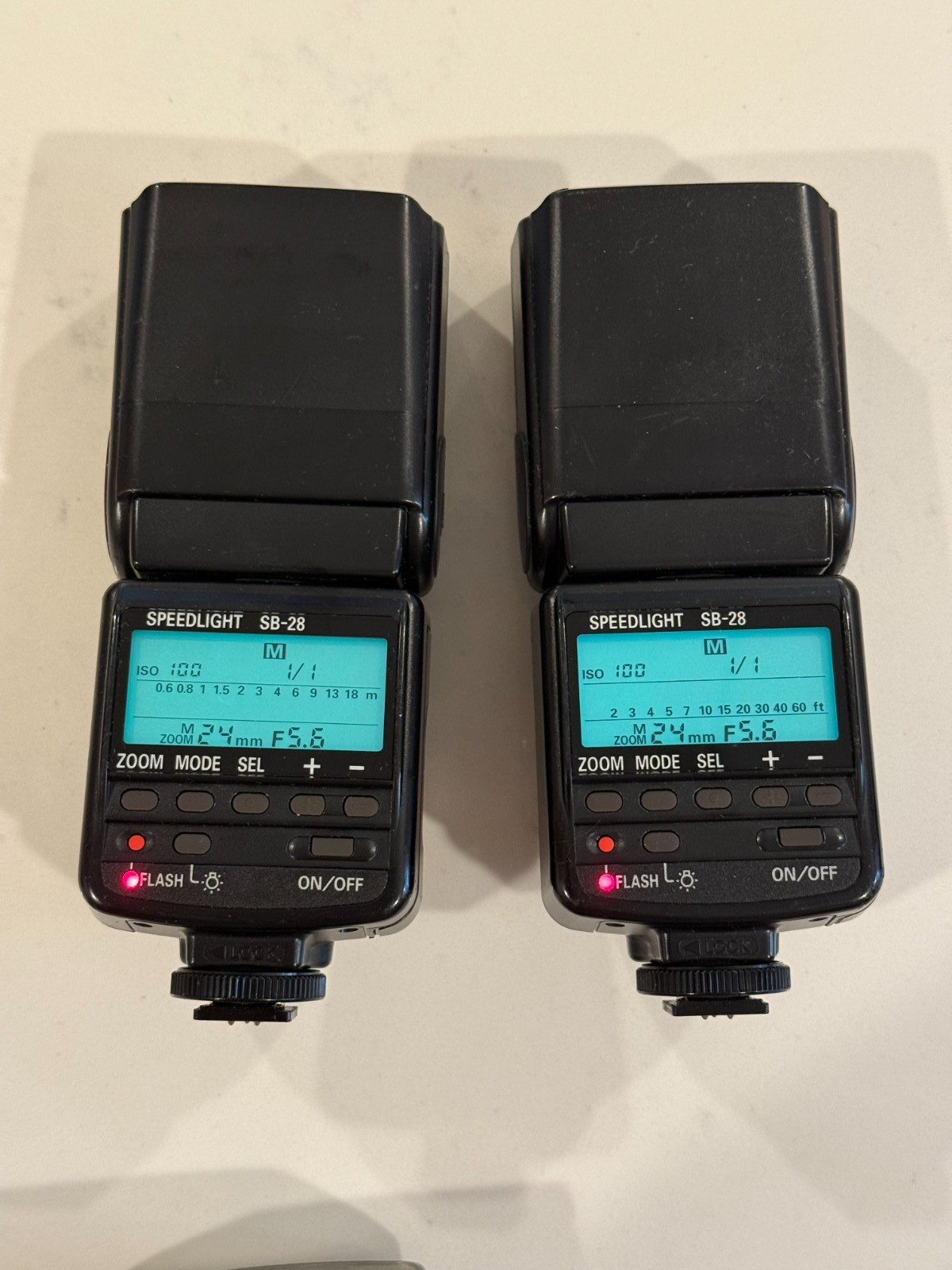 Lot of 2 Nikon SB-28 Speedlight Shoe Mount Flash SB28