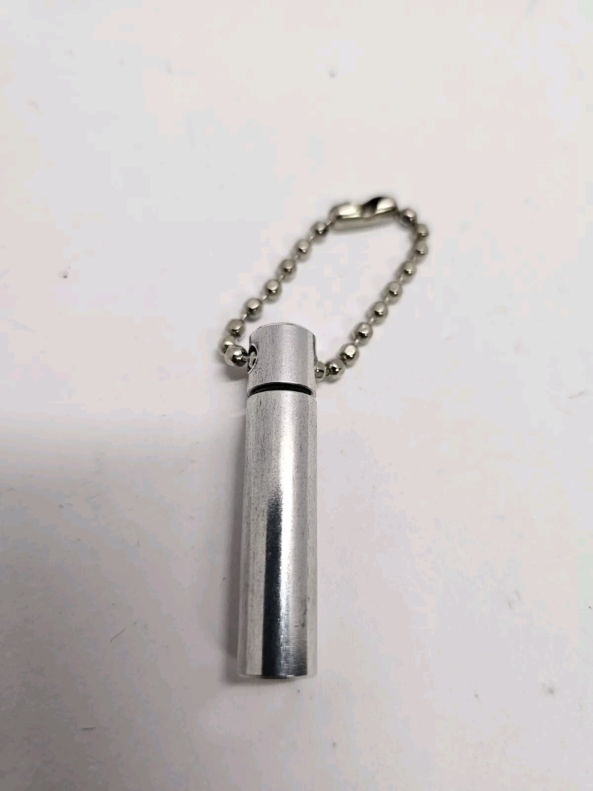 Silver Pill Storage Keychain Cylinder Water Resistant Oring