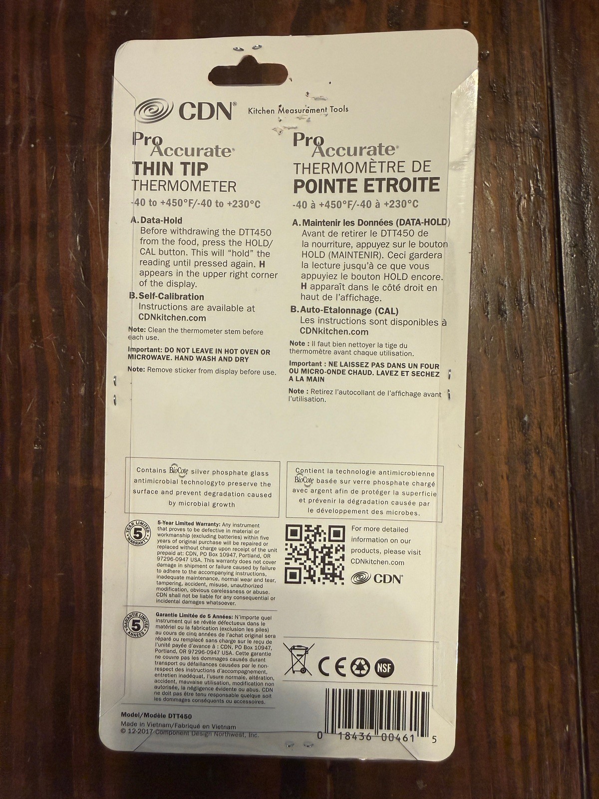 NEW CDN DTT450 Pro Accurate Thin Tip Meat Thermometer SEALED