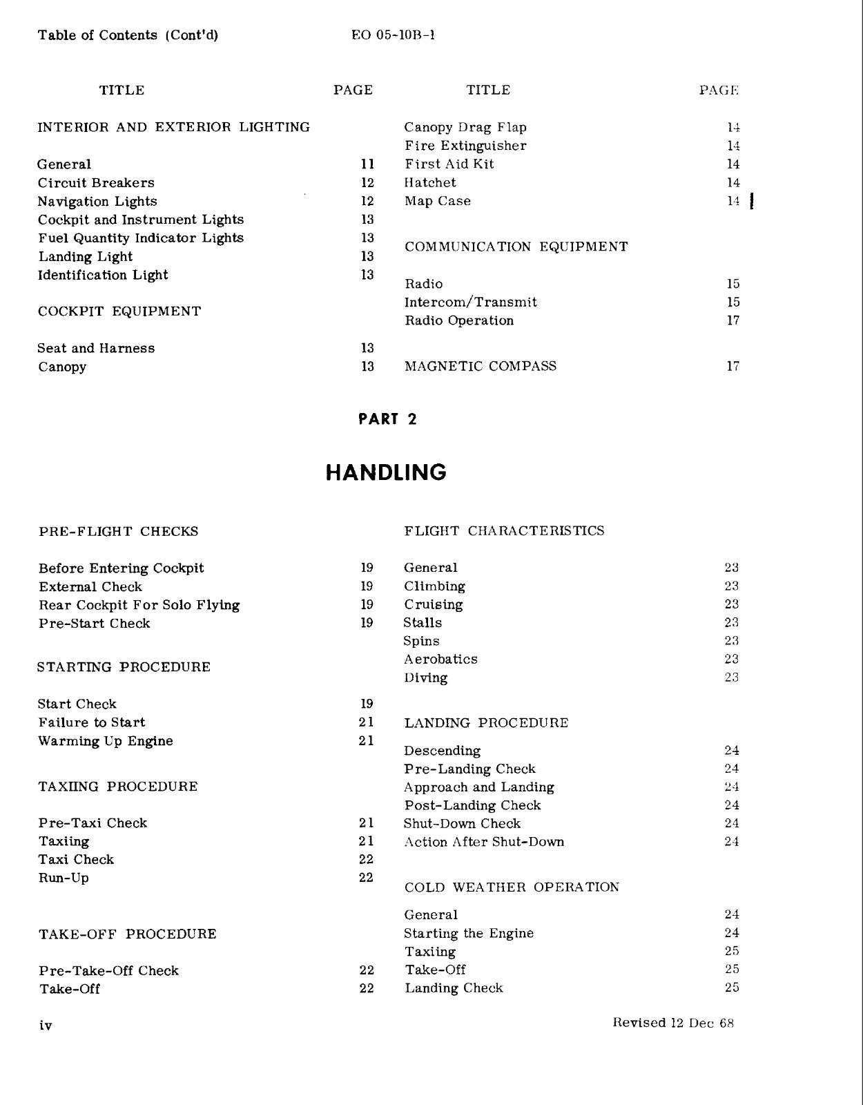 52 page 1968 EO -5-10B-1 Aircraft Operating Instructions Chipmunk Manual on CD