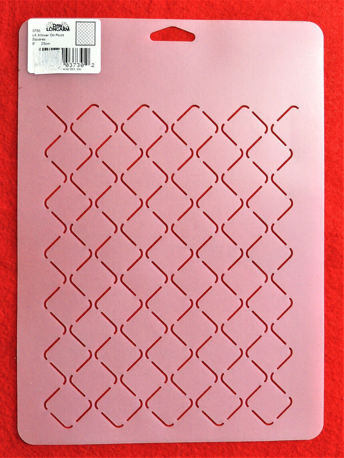 LA Allover On Point Squares Stencil Pre-Cut Landry Basket Quilts #3730 Dritz