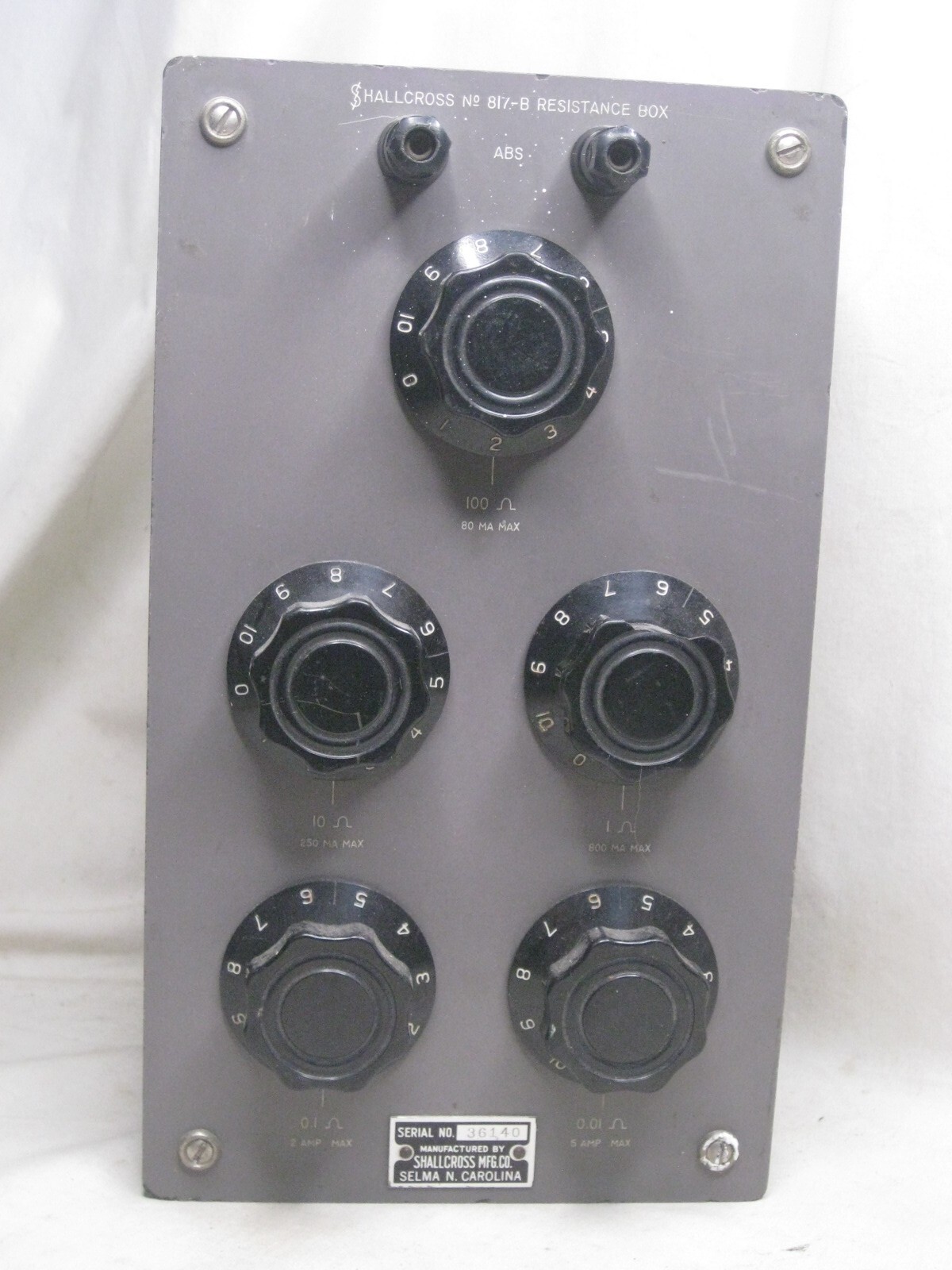 *not tested vintage SHALLCROSS NO. 817-B Resistance Box