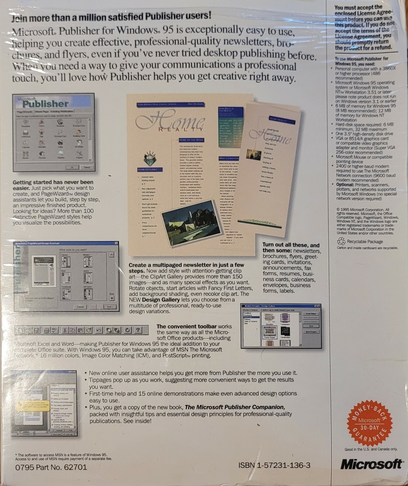 VTG Microsoft Publisher Windows 95 & Windows NT Workstation 3.0 Floppy Disk 3.5"