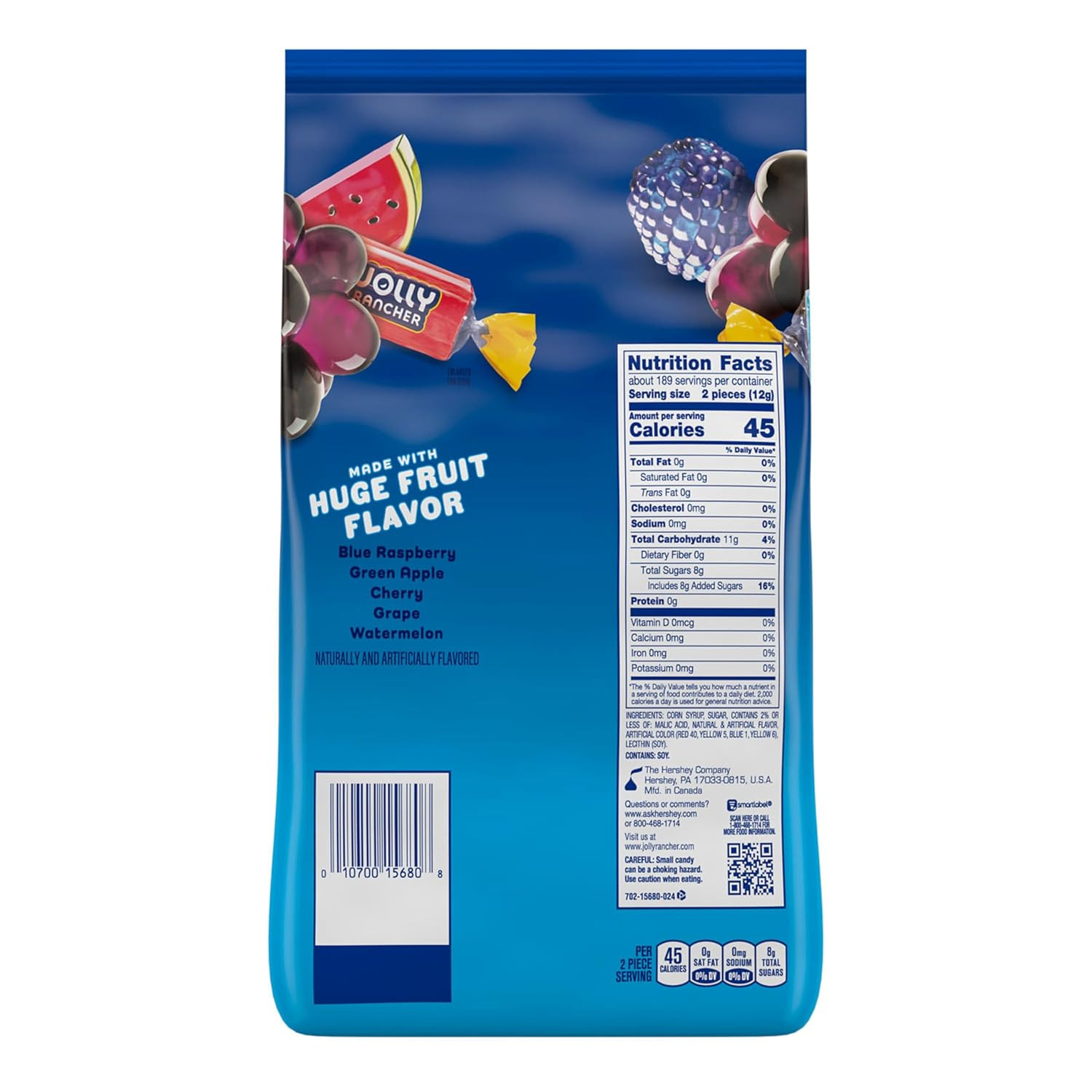 Assorted Fruit Flavored Hard Candy Bulk Bag 5 lb Individually Wrapped