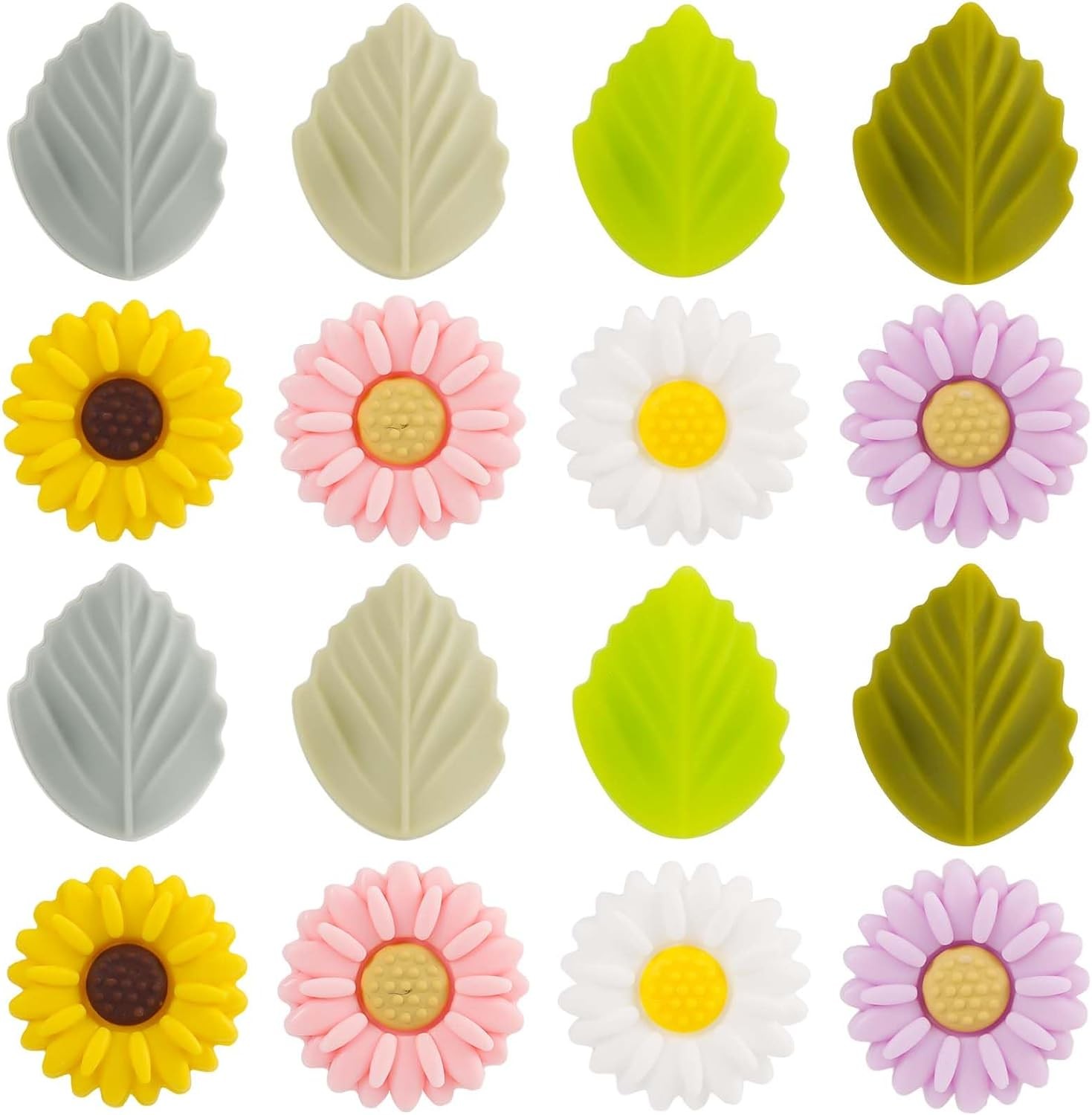 16pcs Silicone Knitting Needle Stoppers, Daisy Leaves Knitting Needles Point Pro