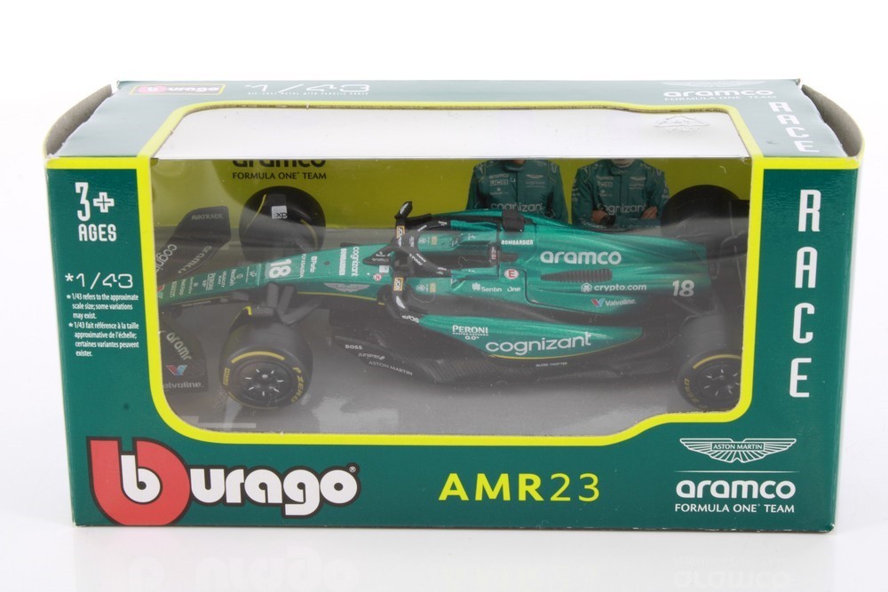 Bburago 1:43 Aston Martin Aramco F1 Team AMR23 #18 lance Stroll 38090 Diecast