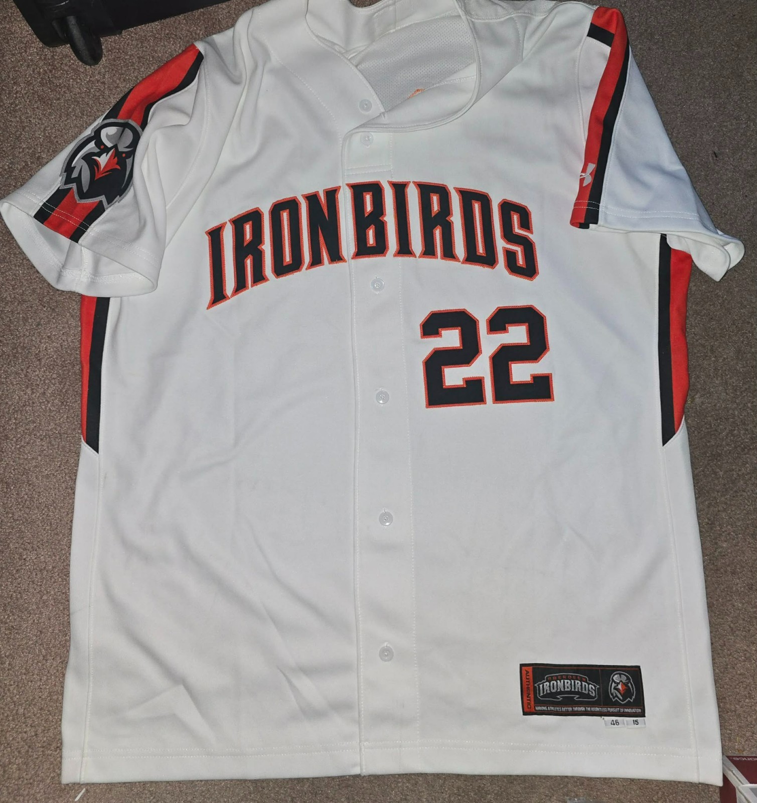 Aberdeen IronBirds 2015 Team Issued Authentic Jersey