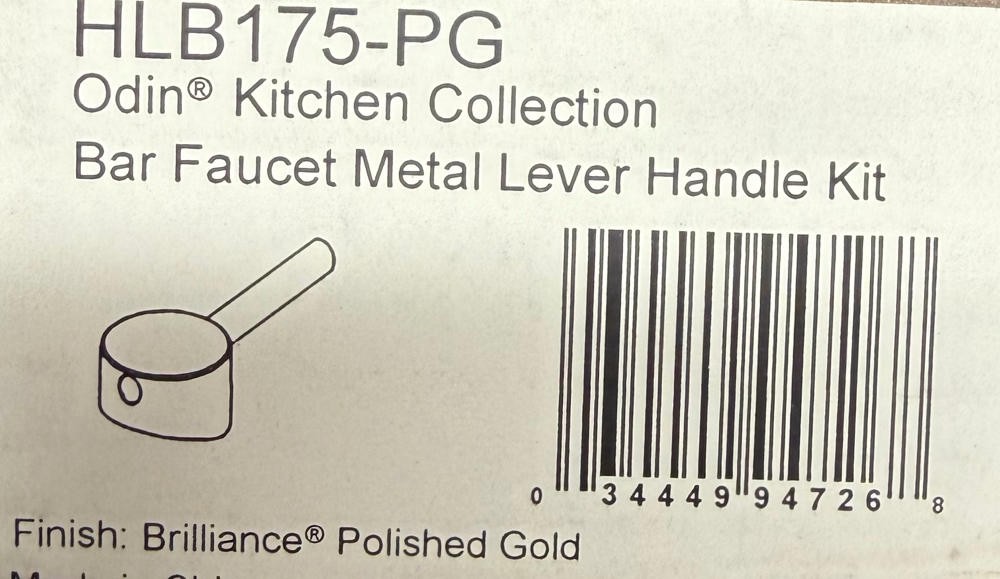 Brizo Odin HLB175-PG Bar Faucet Lever Handle,Polished Gold *NEW*