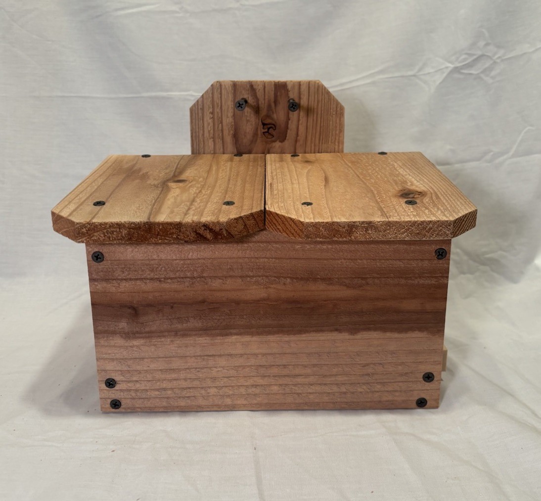 Solid Cedar Backyard Squirrel House Nesting Box - Wooden Wildlife Box- Large