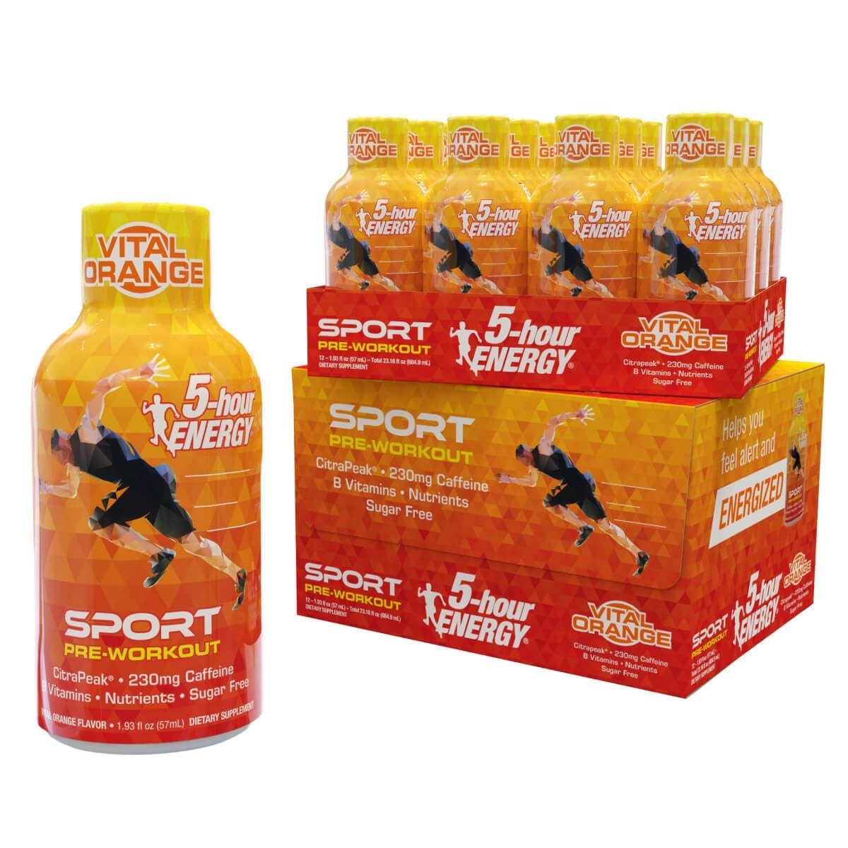 5-Hour Energy Extra Strength Sport Shots with Citrapeak, Orange Flavor 24 counts