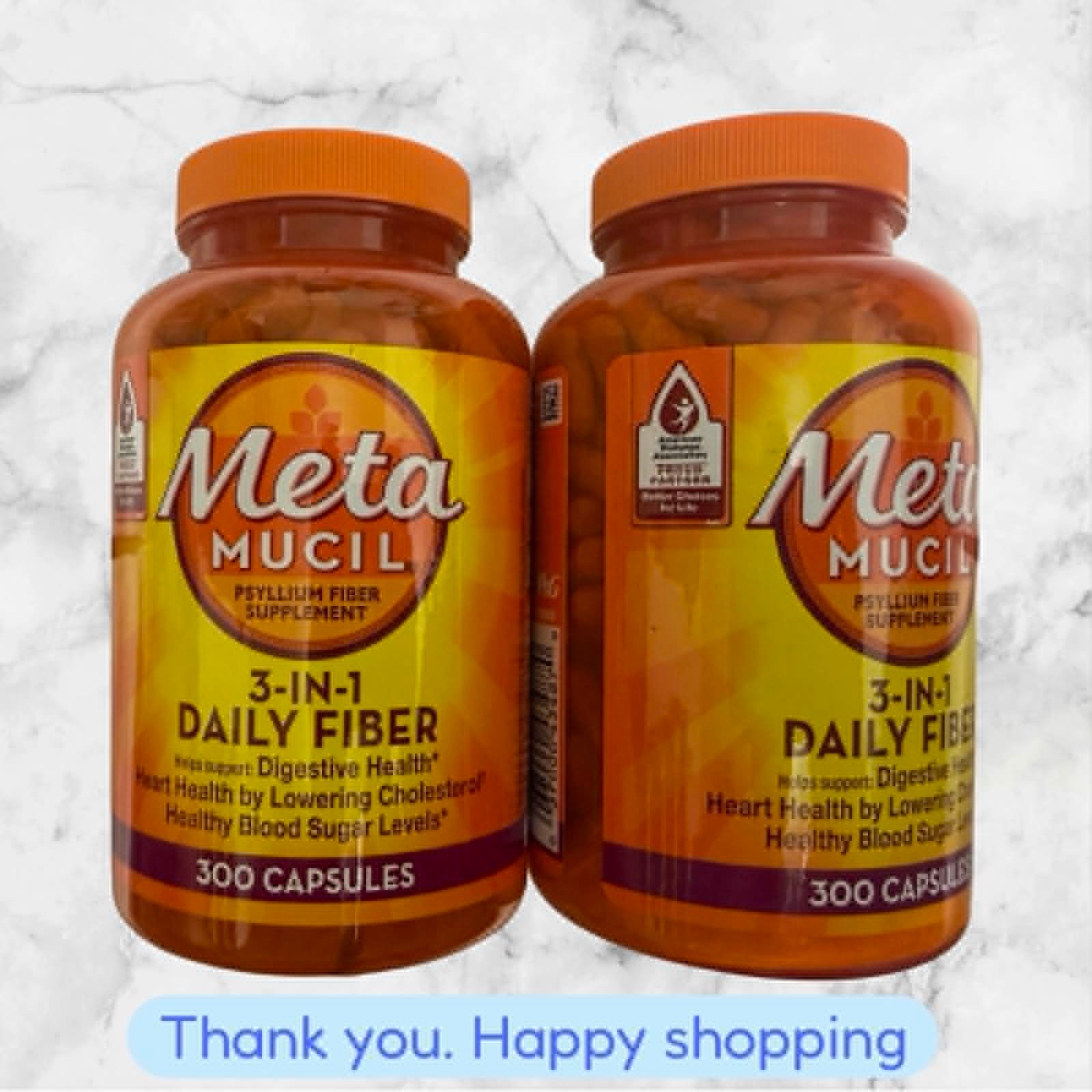 2X Metamucil 3-in-1 Daily Fiber 300ct Each Exp05/2027+ New Fast Shippingg