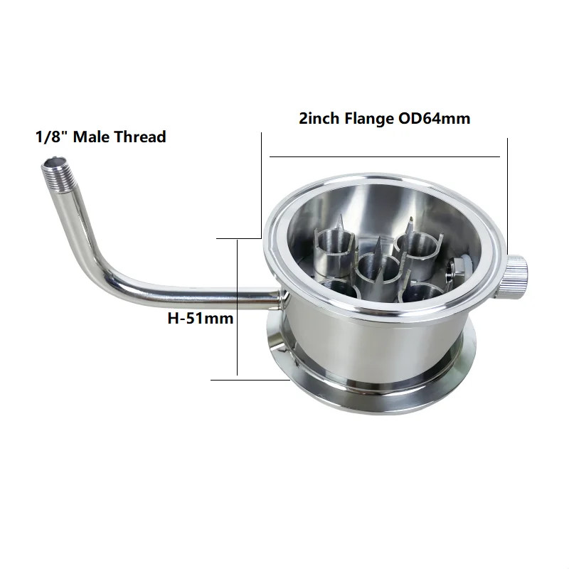 2"/3" Tri Clamp Rectification Module 1/8" Thread Thermowell Nipple Distillation