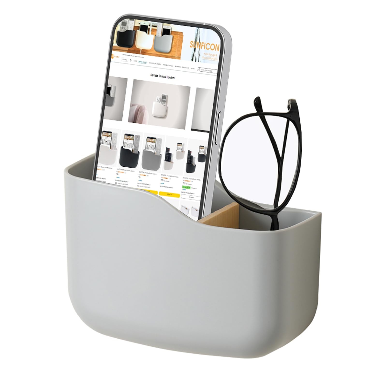 Adhesive Remote Control Holder Universal TV Remote Organizer Caddy Box Tray W...