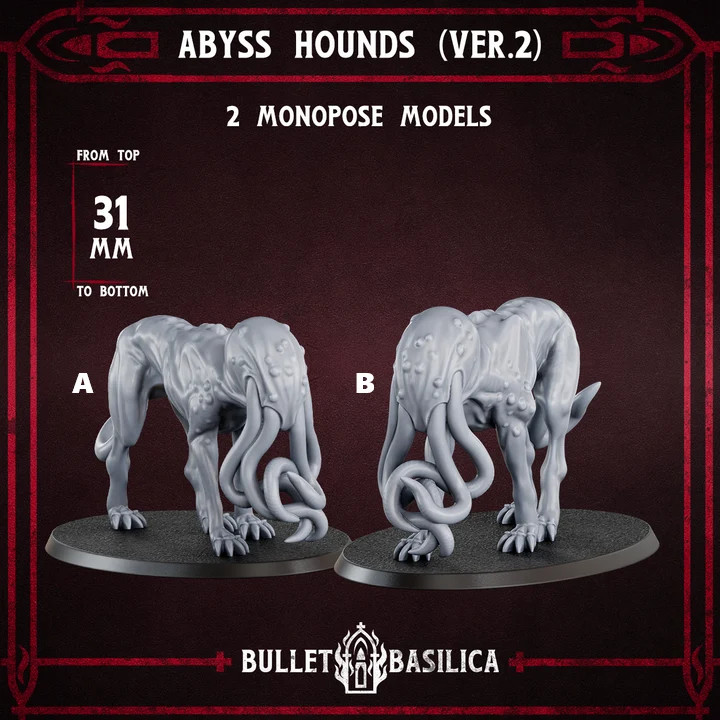 Adult Abyss Hounds - Resin Tabletop Miniature