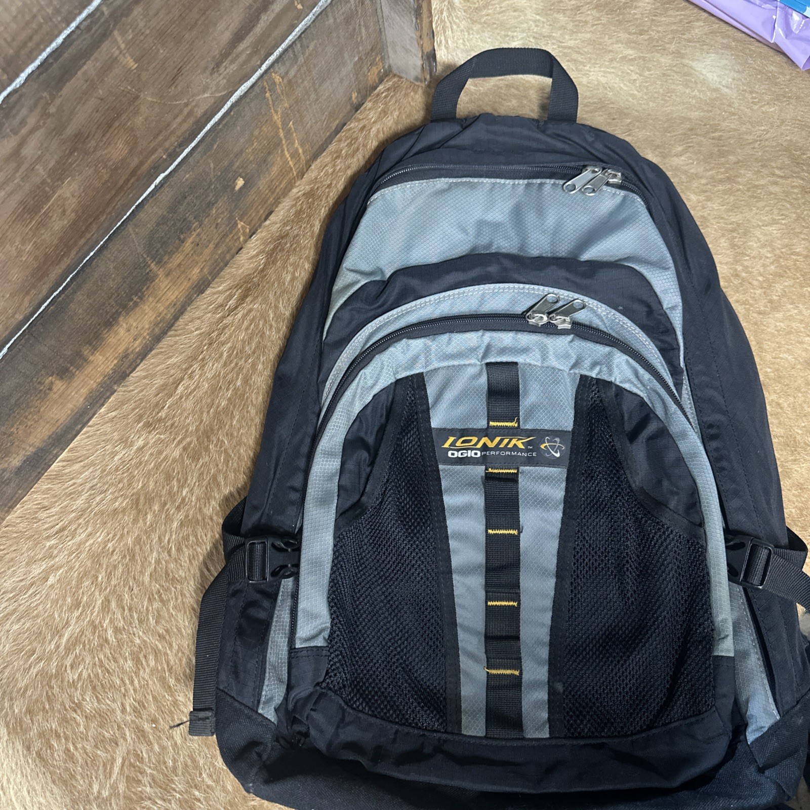 OGIO Ionik Backpack Black Gray Performance Inertia 17” X 12” X 8” Gym Bag