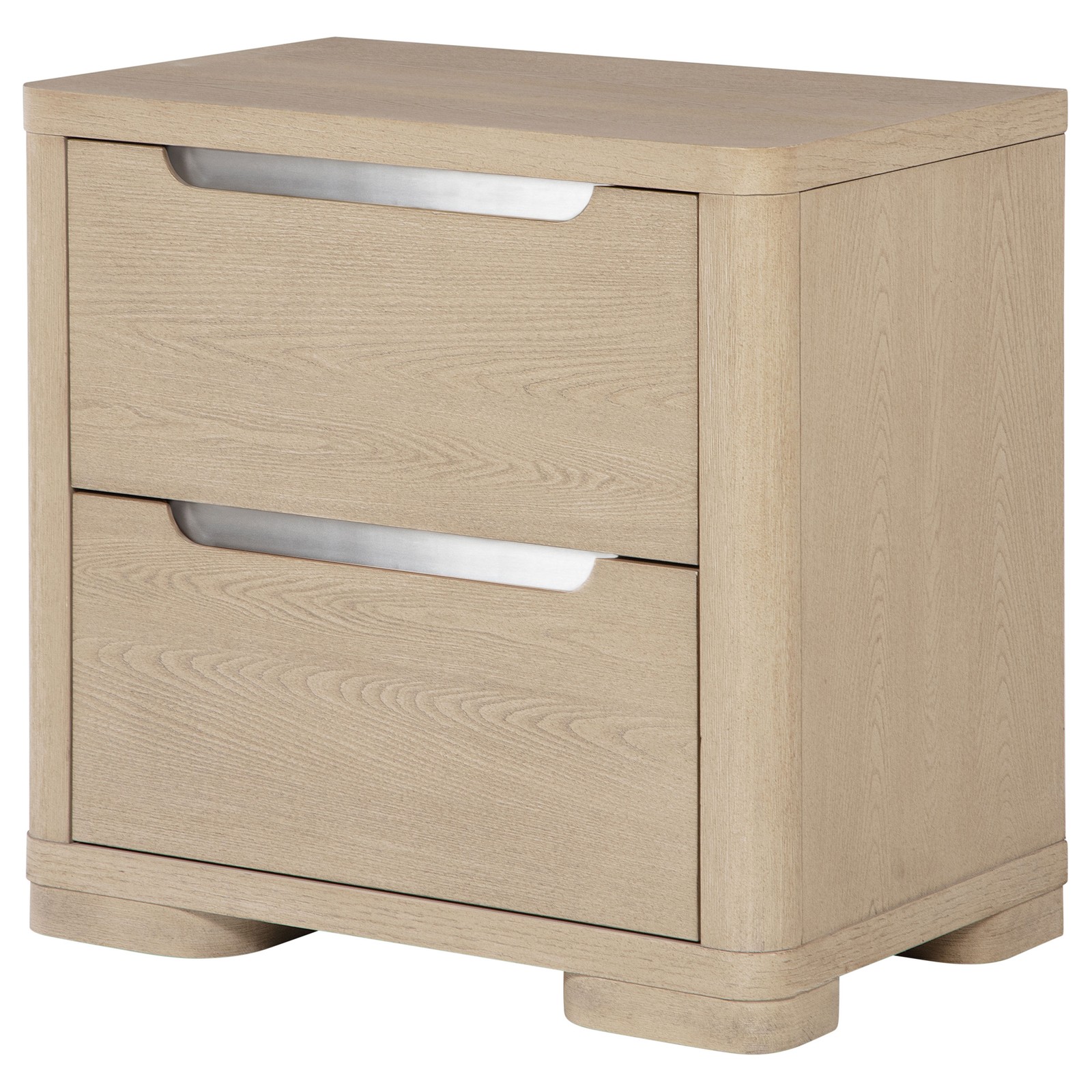 Light Elm 2-drawer Nightstand Bedside Table