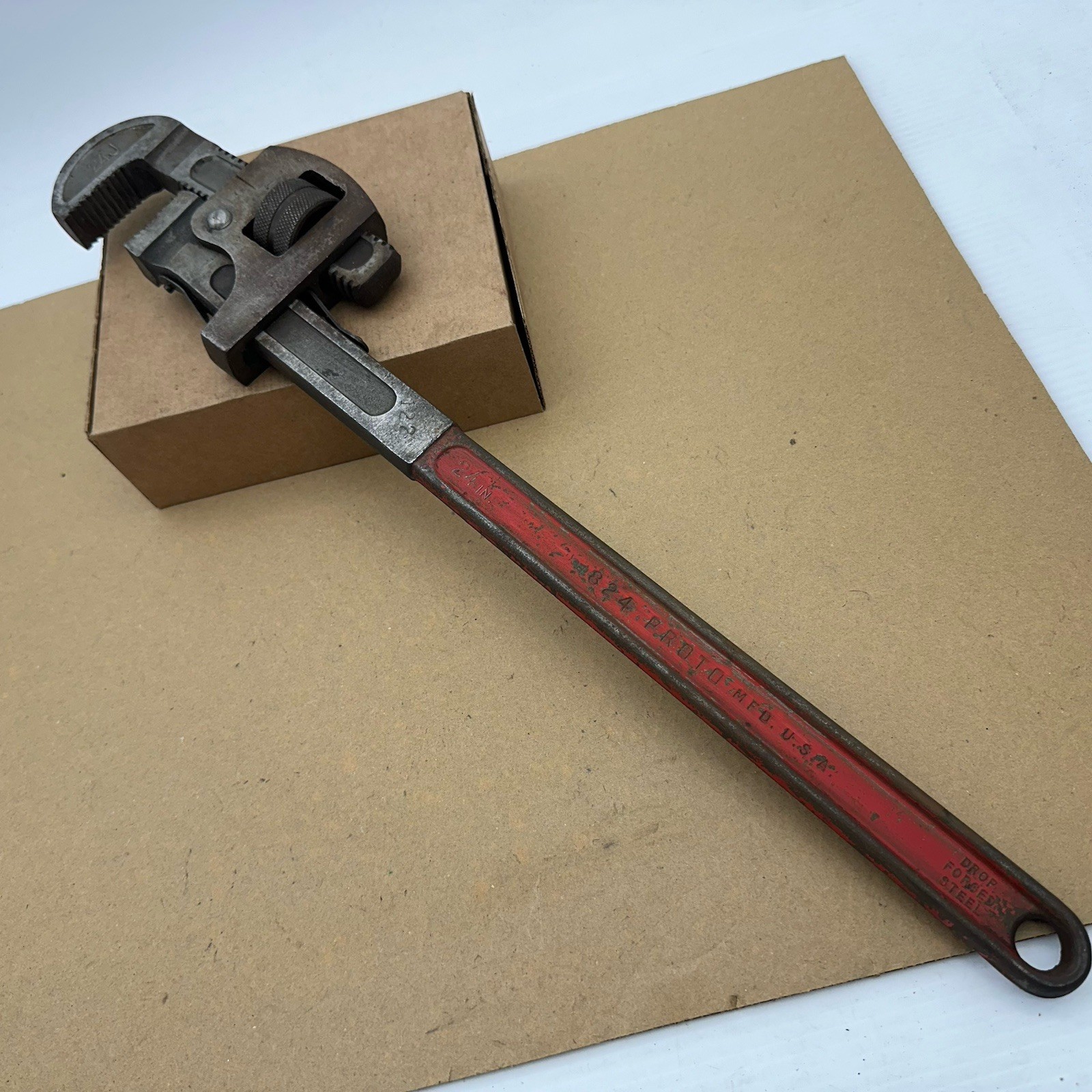 Vintage Proto 824 Large 24” Pipe Wrench Heavy Duty Made in USA Good Shape