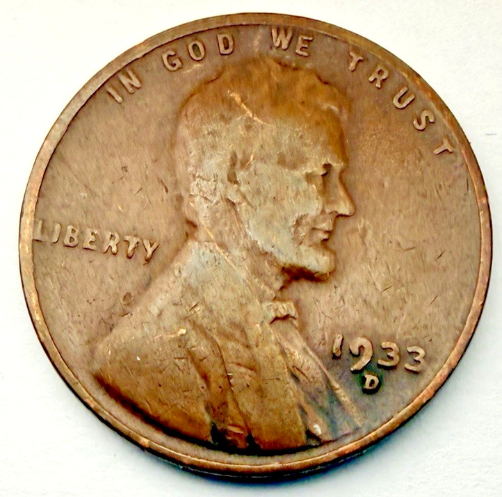 1933-D Lincoln Wheat 1c x 2 ~ F+/Very Fine? ~ 1 Great Coin ~ Semi-Key ~ F23